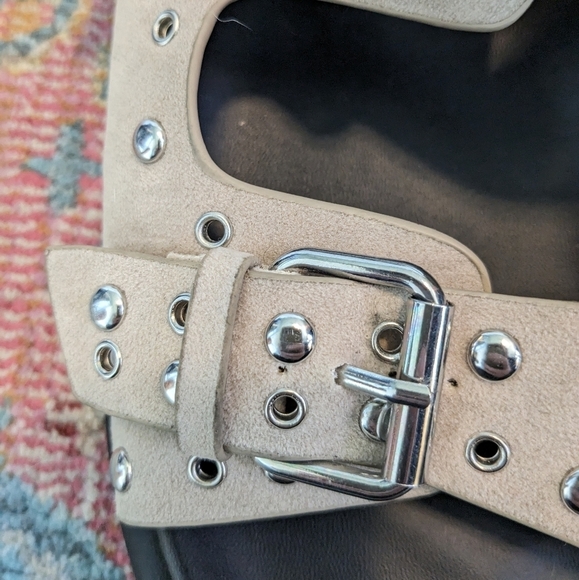 BOHME ZAYA BUCKLE SANDALS IN BEIGE Size 10 - Picture 3 of 7